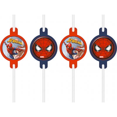 Procos EKO papírová brčka Spiderman Crime Fighter 4 ks – Zboží Dáma