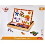 Tooky Toy Magnetická tabulka a puzzle Farma – Zboží Dáma