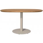 Tribu Jídelní stůl snížený T-Table, oválný 136x80x67 cm, rám lakovaná nerez white, deska teak – Hledejceny.cz