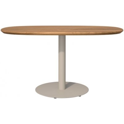 Tribu Jídelní stůl snížený T-Table, oválný 136x80x67 cm, rám lakovaná nerez white, deska teak – Hledejceny.cz