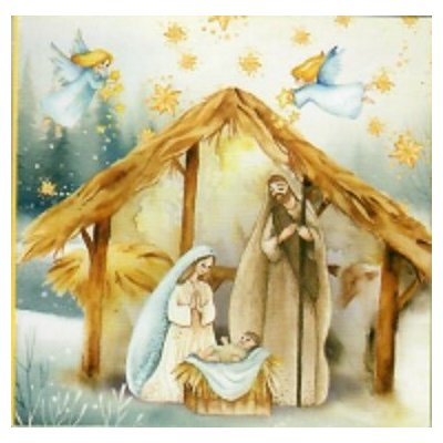 Nekupto Vánoční kartičky na dárky Betlém 6,5 x 6,5 cm 6 kusů – Zboží Dáma