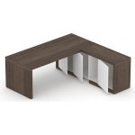 Nábytek Designový cz DLZ4 Manažerská sestava stolu s komodou SOLID Z4 jilm royal bílá – Zboží Dáma