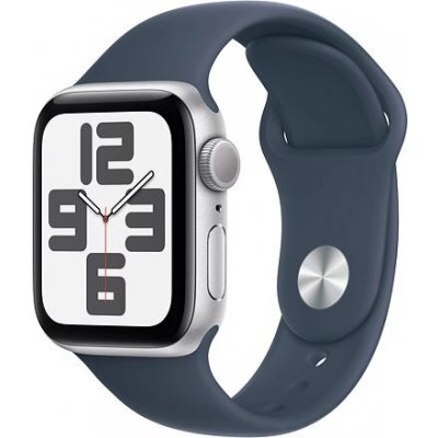 Apple Watch SE (2023) GPS 40mm S/M barva Silver Aluminum Case / Storm Blue Sport Band MRE13QC/A