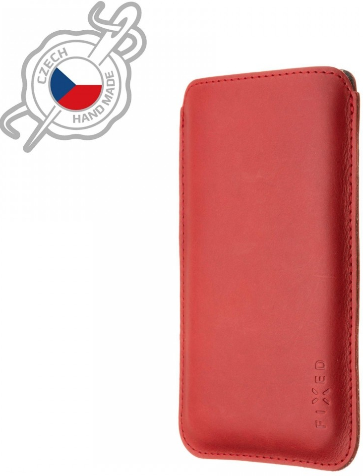 FIXED Tenké pouzdro Slim vyrobené z pravé kůže pro Apple iPhone 12/12 Pro/13/13 Pro, červené FIXSLM2-558-RD