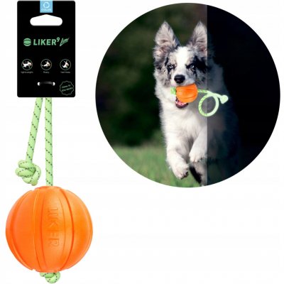 LIKER Míček pro psy LUMI se svítícím provazem 9 cm – Zboží Dáma