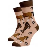 Veselé ponožky Koně Bavlna Béžová – Zboží Mobilmania