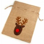 Jutový pytlík vánoční mikulášský 30x40 cm režná přírodní – Hledejceny.cz