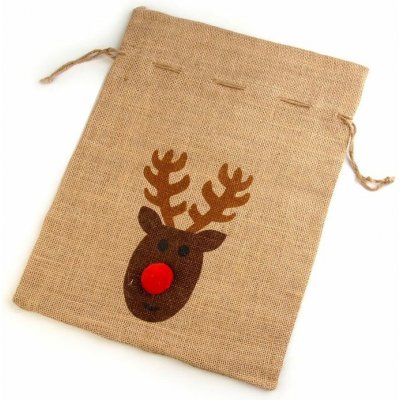 Jutový pytlík vánoční mikulášský 30x40 cm režná přírodní – Hledejceny.cz