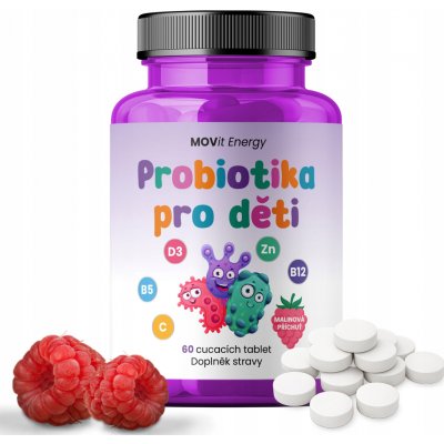 MOVit Probiotika pro děti s vitamíny 60 cucavých tablet – Hledejceny.cz
