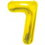 Godan balloons B&C fóliový balónek číslo 7 zlatý 85 cm