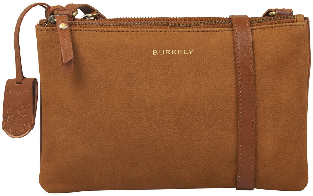 Burkely dámská crossbody kožená kabelka Laura koňak