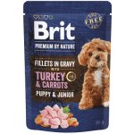 Brit Premium by Nature Dog Puppy & Junior Fillets in Gravy with Turkey & Carrots 85 g – Zboží Mobilmania