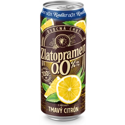Zlatopramen Radler Tmavý citrón 0,0 % 0,5 l (plech) – Zboží Dáma