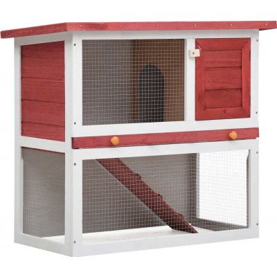 vidaXL 9799.170833 červeno bílá 1 dvířka 90 x 45 x 80 cm dřevo – Zboží Dáma