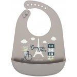 Canpol babies silikonový bryndák s kapsičkou Bonjour Paris šedý – Zboží Mobilmania