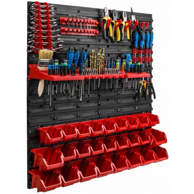 ProfiGaráž Stěna na nářadí 78x78cm 26 boxů a úchyty – Zboží Dáma