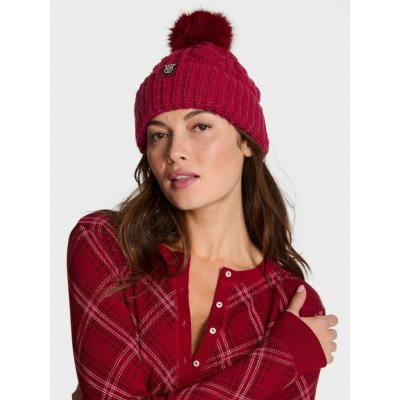 Victoria's Secret dámská zimní čepice Cozy Cable-Knit Pom vínová – Hledejceny.cz