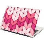 Sablio Samolepka na notebook Tříbarevné růžové pletení - 38x26 cm – Zboží Živě
