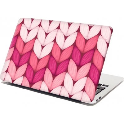 Sablio Samolepka na notebook Tříbarevné růžové pletení - 38x26 cm – Zboží Živě
