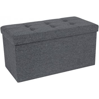 SONGMICS Úložný sedací box čalouněný skládací 76 cm šedý
