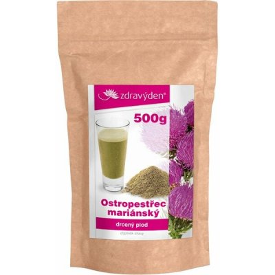 Zdravý den Ostropestřec mariánský drcený plod 500 g – Zboží Dáma