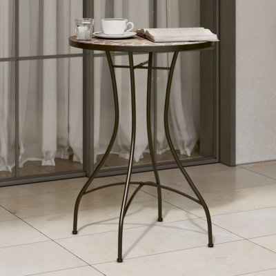 Omaxi 473874 Mozaikový bistro stolek terakotový a bílý Ø 50 x 70 cm keramika – Hledejceny.cz