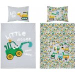 Detexpol povlečení Bagr zelené 100 x 135 , 40 x 60 cm – Zboží Mobilmania