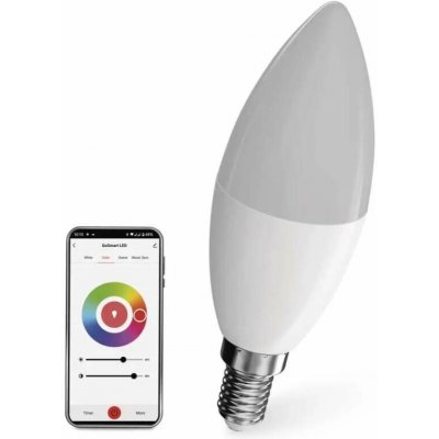 Emos ZQW322R GO SMART - Chytrá LED RGB žárovka E14 Svíčka, ovládání z mobilní aplikace, LED 4,8W 2700-6500K + RGB, E14 – Hledejceny.cz