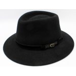 Fiebig Headwear since 1903 Cestovní klobouk vlněný s ozdobnou stuhou černý – Zboží Dáma