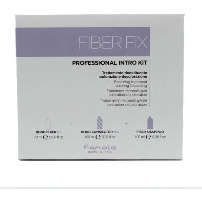 Fanola Fiber Fix Intro šampon 100 ml + péče na vlasy Fiber Fix Bond Fixer Restoring Treatment 70 ml + maska na vlasy Fiber Fix Bond Connector Sealing Cream 100 ml dárková sada – Sleviste.cz