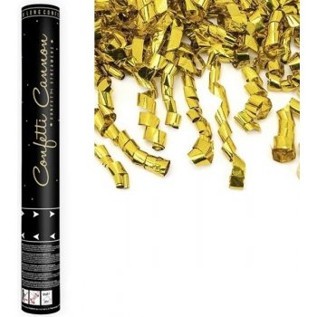 PartyDeco Vystřelovací konfety 60cm metalicky zlaté proužky