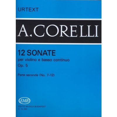 12 sonate per violino e basso continuo II op. 5 pro housle a klavír 862110