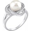 Prsteny SILVEGO Stříbrný prsten Laguna s pravou přírodní bílou perlou LPS0044W