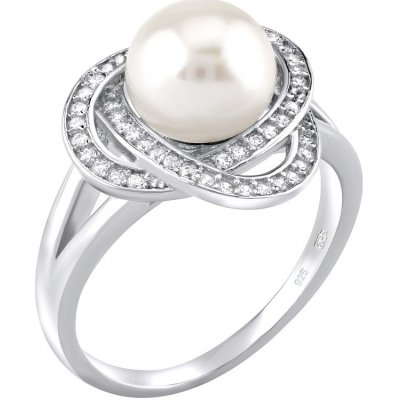 SILVEGO Stříbrný prsten Laguna s pravou přírodní bílou perlou LPS0044W – Zboží Mobilmania