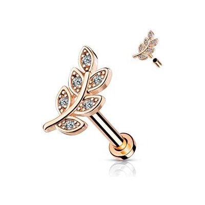 Šperky4U zlacený piercing do brady vetvička LB1099-1208 – Zboží Dáma