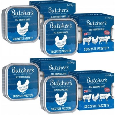Butcher's Dog Original hovězí kuřecí a jehněčí 4 x 150 g – Sleviste.cz