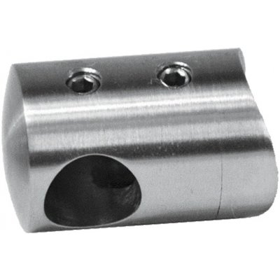 Levý konec držáku trubky/tyče z nerezové oceli ⌀12 mm s upevněním na sloupek/zábradlí ⌀42,4 mm, AISI304, abrazivní – Zboží Mobilmania