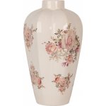 Clayre & Eef Béžová keramická dekorační váza s růžemi Rosien M - Ø 21*34 cm - Clayre & Eef – Hledejceny.cz