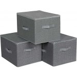 Songmics Úložný box Easy 3 ks 30 x 25 x 40 cm šedá – Sleviste.cz