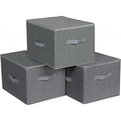 Songmics Úložný box Easy 3 ks 30 x 25 x 40 cm šedá – Sleviste.cz