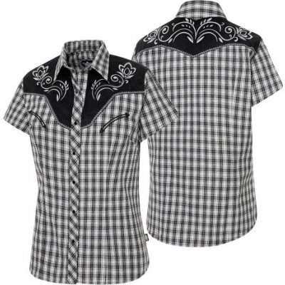Stars & Stripes Košile westernová Clara dámská černá bílá – Zboží Dáma