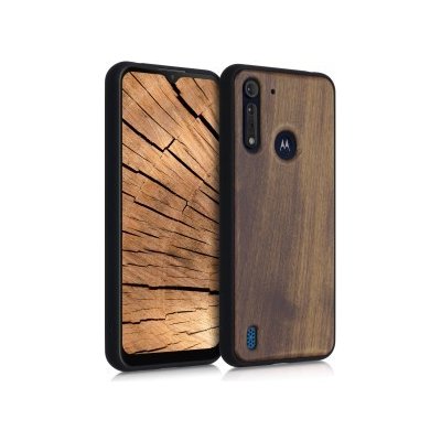 Pouzdro Kwmobile Dřevěné Motorola Moto G8 Power Lite tmavě hnědé – Zboží Mobilmania