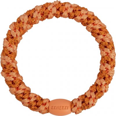 KKNEKKI Gumička do vlasů Kknekki Stripe Faded Orange Glitter, oranžová barva, textil – Zboží Dáma