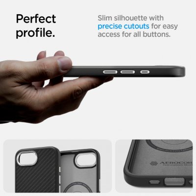 Spigen Enzo Aramid MagSafe kryt iPhone 16e matně černý – Zbozi.Blesk.cz