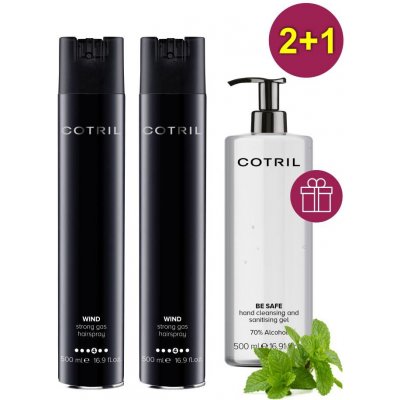 Cotril Wind lak 2 x 500 ml + Be Safe dezinfekce gel ruce 500 ml dárková sada