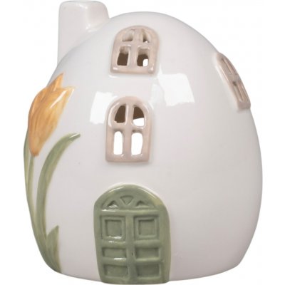 Det Gamle Apotek Keramický svícen Happy Easter Egg Yellow Tulip, bílá barva, keramika – Sleviste.cz