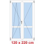 Soft Dvoukřídlé balkonové dveře s příčkou otevíravé a sklopné Černá krupička/Černá krupička 120 x 220 cm – Hledejceny.cz