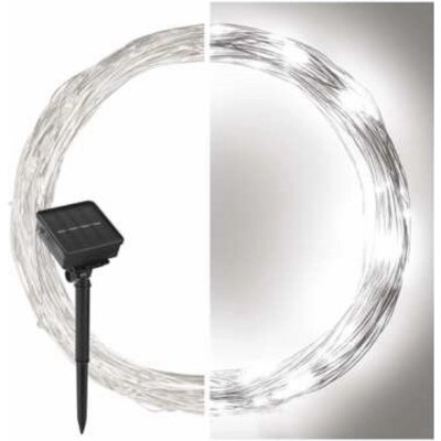 Anděl Přerov Solární světelný řetěz 120 x LED studená bílá IP44 stříbrný 15 m – Hledejceny.cz