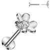 Piercing Šperky4U piercing do brady kytička PUSH IN labreta LB1123