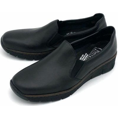 Rieker Dámské kožené polobotky 53766-00 černé schwarz – Hledejceny.cz